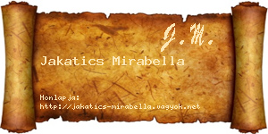Jakatics Mirabella névjegykártya